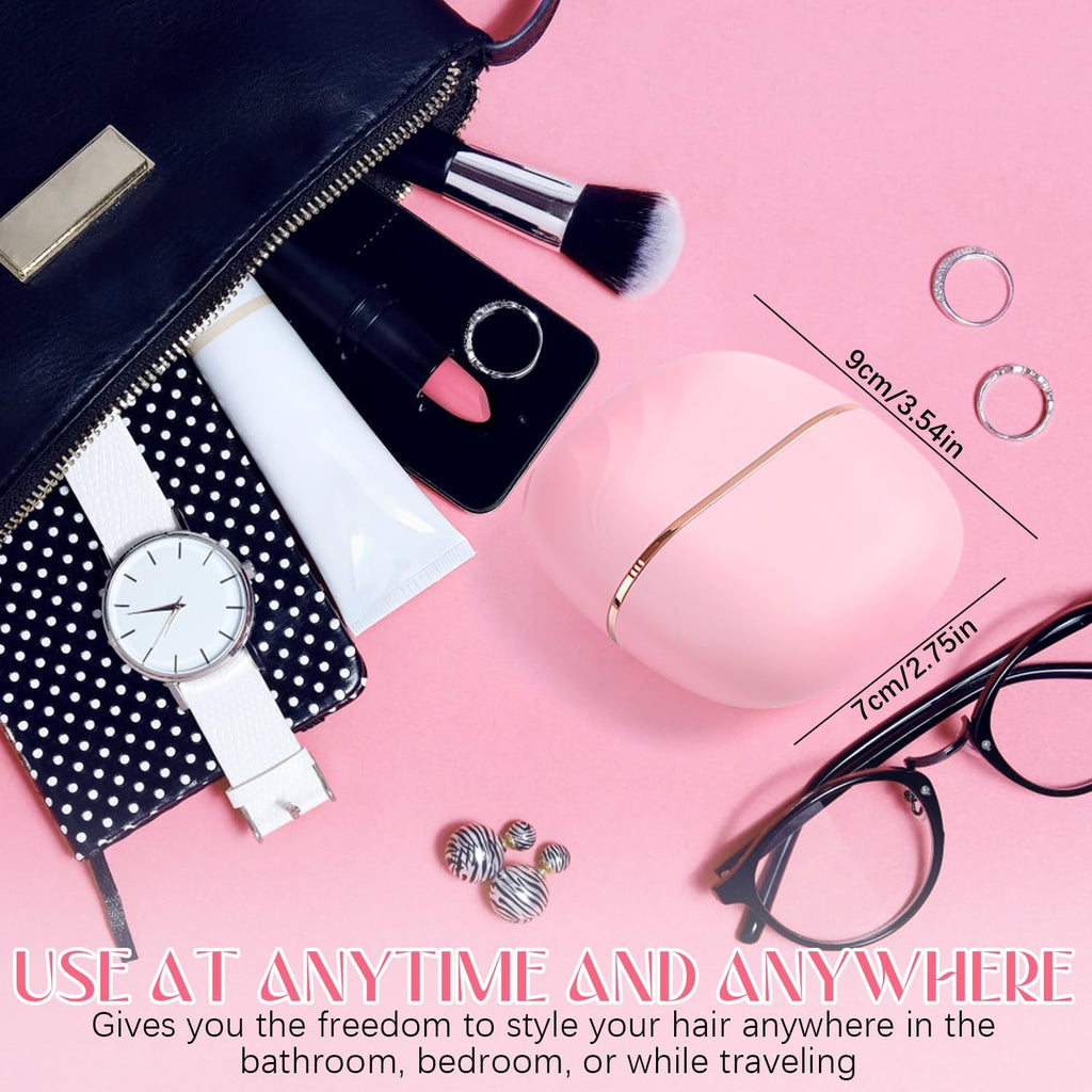 Portable Mini Hair Straightener Brush – Cordless, Rechargeable, 3 Temperature Levels