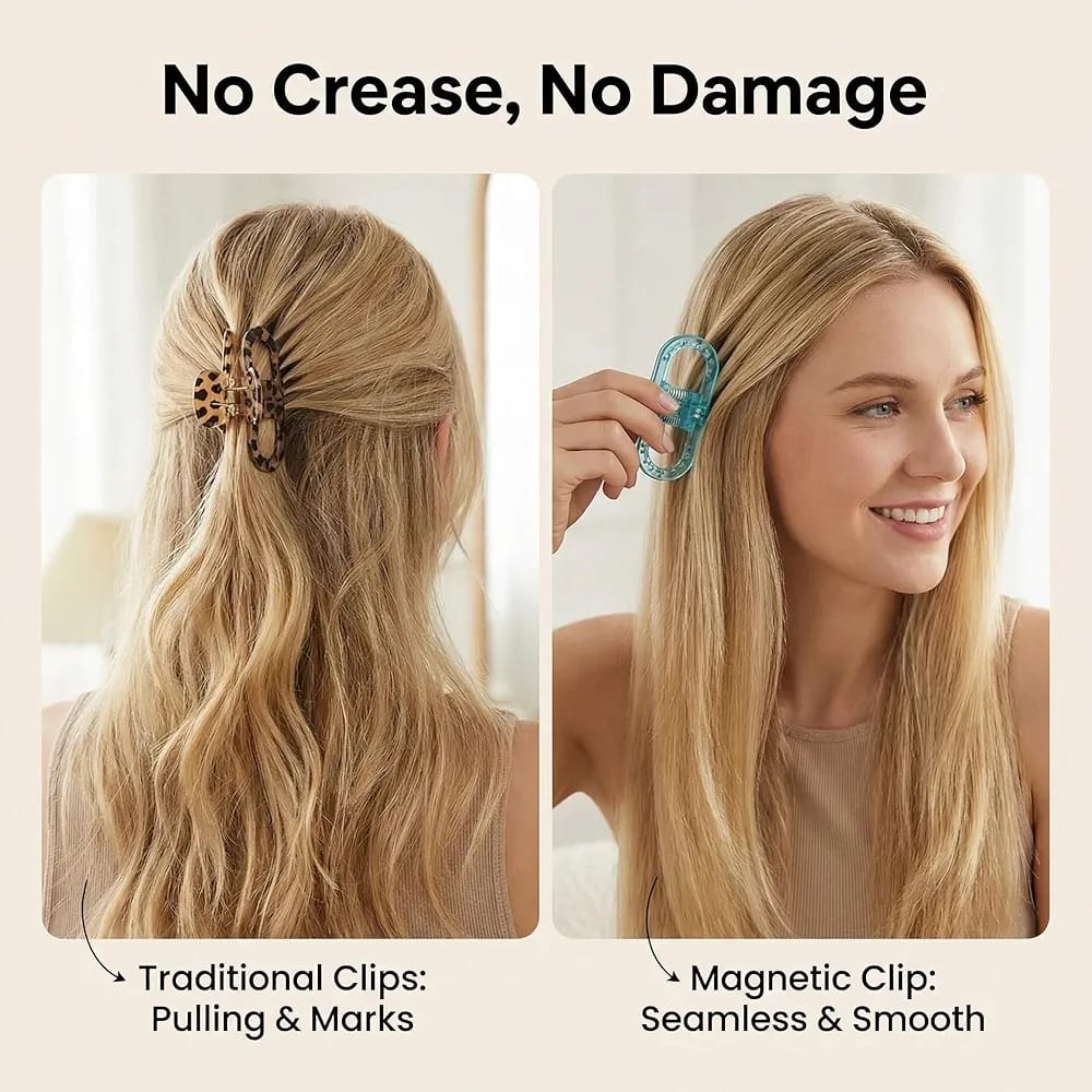 2Pcs Premium Magnetic Hair Claw Clips.