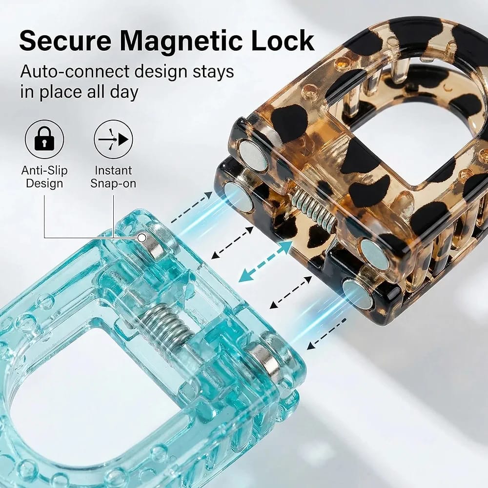 2Pcs Premium Magnetic Hair Claw Clips.